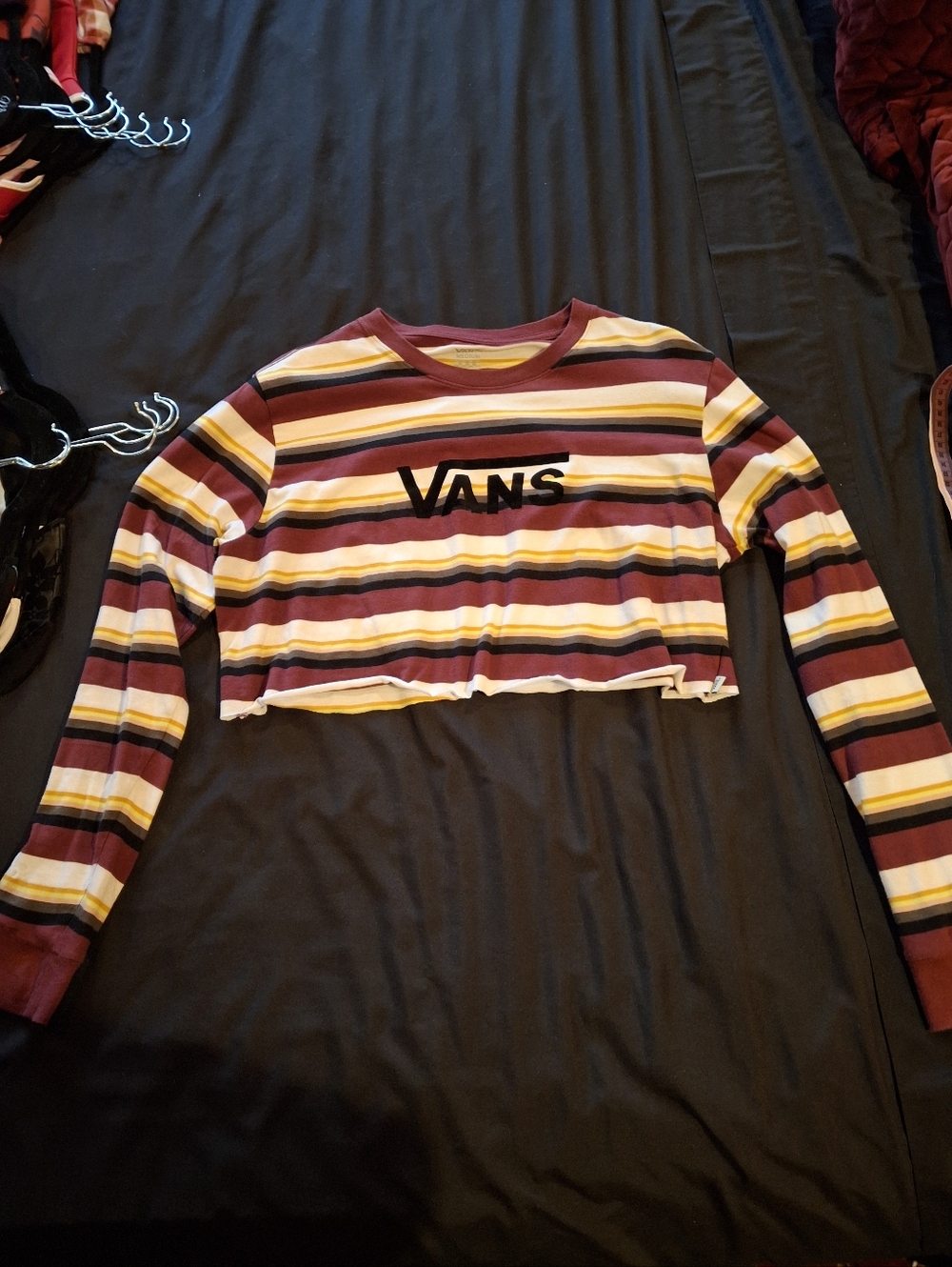 Vans Striped Long Sleeve Crop Top